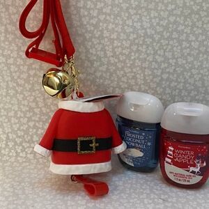 Bath and Body Works Santa Suit Lanyard with Pocketbac Holder and 2 Pocketbacs